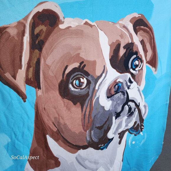 Artfuzz champ the boxer by Martha Collins 5ftx4ft fuzzy 100% polyester - Picture 2 of 5